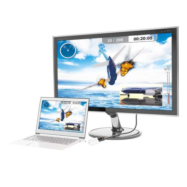 Alt view image 3 of 7 - DisplayPort to VGA Adapter- 4K 1080p @ 60 Hz | 1.62 Gbps and 2.7 Gbps | Compatible with Apple iMac or MacBook, PC, HDTV, Projectors and More