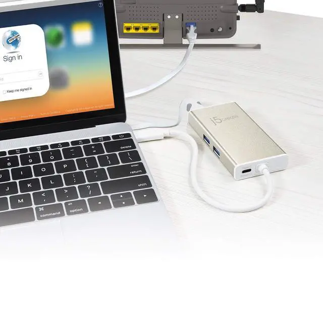 Alt view image 6 of 7 - USB C Hub Multi-Adapter Docking Station with HDMI 4K, 2X USB 3.1 SuperSpeed Ports, Ethernet, Power Delivery 2.0 (JCA374)