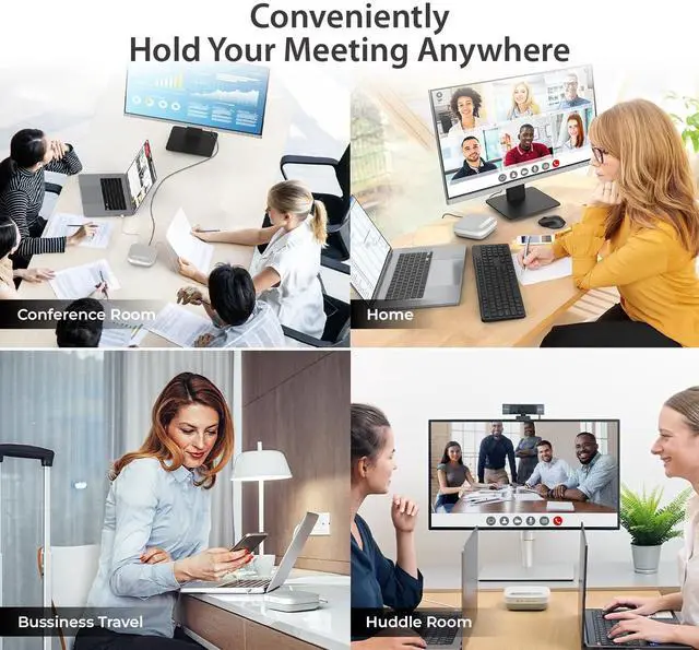 Alt view image 7 of 7 - USB-C 4K Speakerphone Dock, All-in-one Audio Dock for Video Conference, 4K HDMI, USB-A x 2, USB-C, Gigabit ethernet, Pass-Through Charging - Works with Teams, Zoom, and Google Meet (JCDS335)