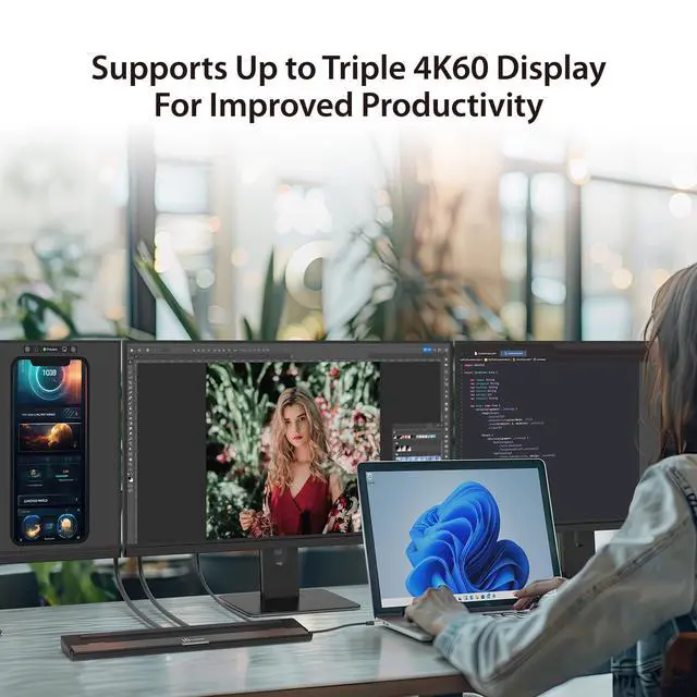 Alt view image 3 of 7 - USB4 Triple 4K Display Docking Station (JCD554)