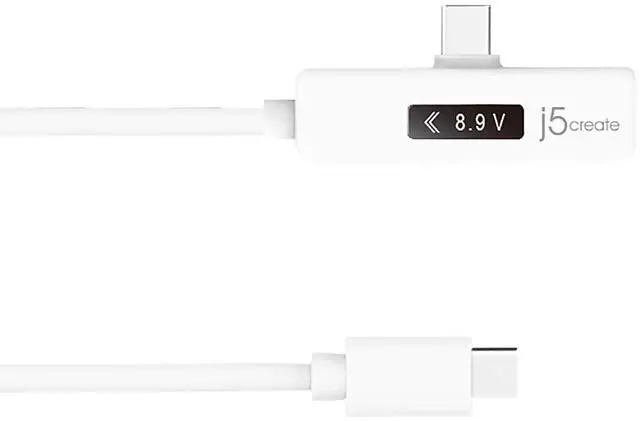 Alt view image 5 of 7 - USB-C to USB-C 2.0 Right Angle Cable with Dynamic Power Meter (4ft) Support Power Delivery 2.0 with E-Marked IC Chip and OLED Display