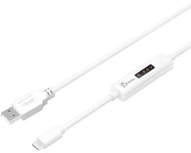 Main image of USB to USB C Cable 4ft USB-A 2.0 to USB Type C with OLED Digital Dynamic Power Meter | 60W/3A/480 Mbps Max Fast Charger Cord with Power Delivery 2.0 for Cell Phone, Tablet, Game Console