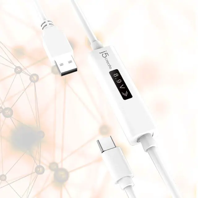 Alt view image 2 of 7 - USB to USB C Cable 4ft USB-A 2.0 to USB Type C with OLED Digital Dynamic Power Meter | 60W/3A/480 Mbps Max Fast Charger Cord with Power Delivery 2.0 for Cell Phone, Tablet, Game Console