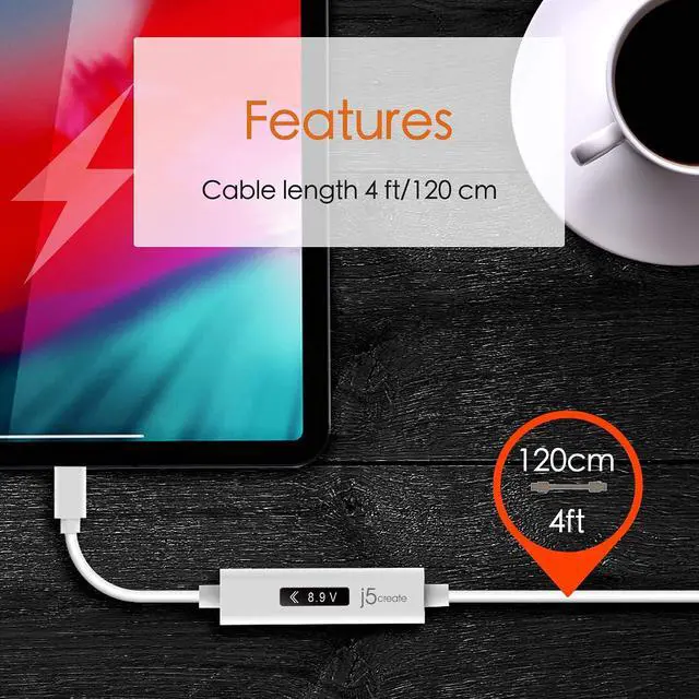Alt view image 5 of 7 - USB to USB C Cable 4ft USB-A 2.0 to USB Type C with OLED Digital Dynamic Power Meter | 60W/3A/480 Mbps Max Fast Charger Cord with Power Delivery 2.0 for Cell Phone, Tablet, Game Console