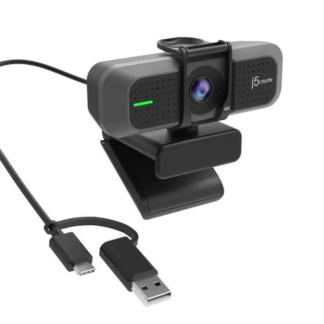 Alt view image 4 of 7 - 4K Wide Angle Webcam with Microphone/Privacy Cover for Video Conferencing, Streaming, Recording and Online Teaching, Supports Zoom, Skype, Teams, OBS and More (JVU430)