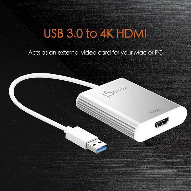 Alt view image 2 of 7 - USB Type-A 3.0 to 4K HDMI Display Adapter + USB C to USB Type-A Adapter (JUA354 + JUCX15X2)