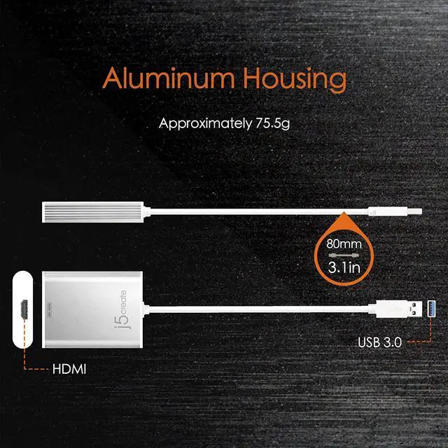 Alt view image 3 of 7 - USB Type-A 3.0 to 4K HDMI Display Adapter + USB C to USB Type-A Adapter (JUA354 + JUCX15X2)