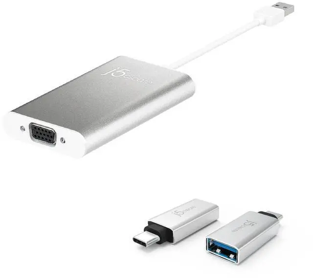 Main image of USB Type-A to VGA Display Adapter + USB C to USB Type-A Adapter (JUA311 + JUCX15X2)