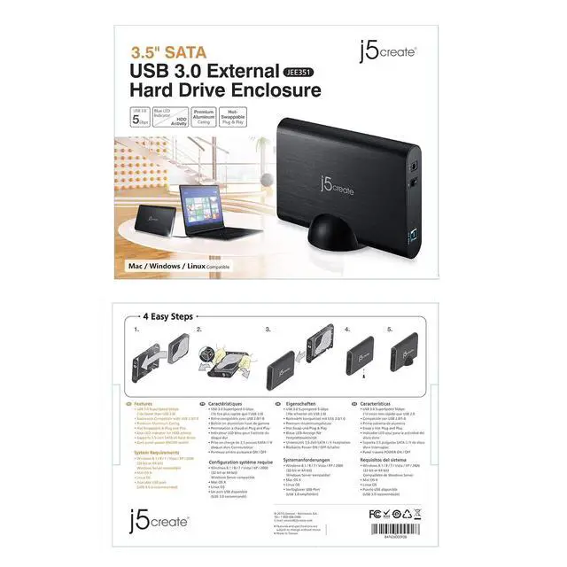 Alt view image 7 of 7 - 3.5 Inch SATA to USB 3.0 External Hard Drive Enclosure