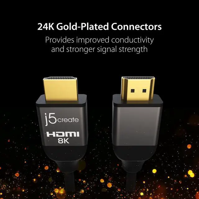 Alt view image 6 of 7 - 8K 60Hz Certified Ultra High Speed HDMI Cable 6.6 ft / 2M 48Gbps, Supports 4K 120Hz, HDMI 2.1, eArc, HDR, Dolby Vision for PS5, Xbox Series X, HDTV, Blue-Ray (JDC53)