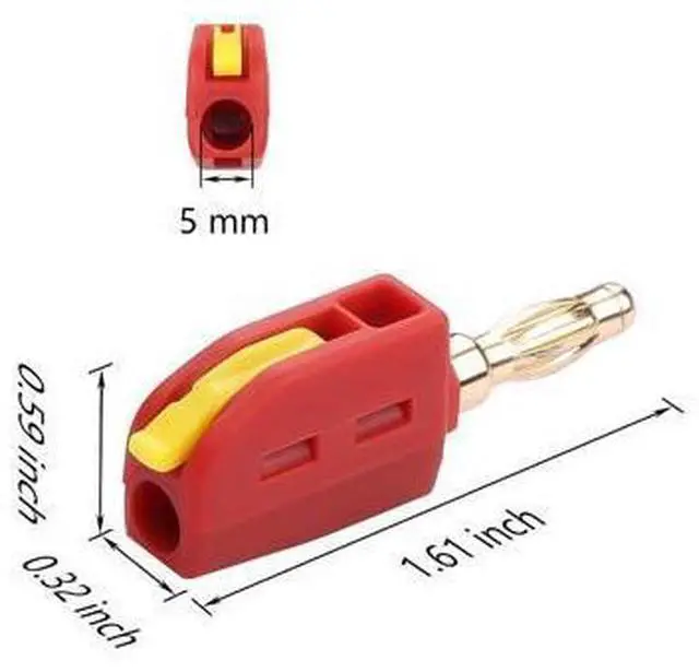 Alt view image 6 of 7 - 4mm Banana Plugs, High Push-Button Current Quick Connect 24K Gold-Plated Speaker Plug Connectors | for Home Theater, Speaker, Amplifier, 5 Pair/10 PCS