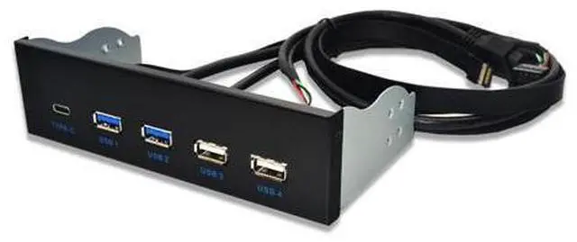 Alt view image 6 of 6 - 5.25 Inch USB 3.1 GEN2 Front Panel USB Hub 2 Ports USB 3.0 + 2 Ports USB2.0 + 1 Port TYPE-C with TYPE-E Connector for Desktop PC