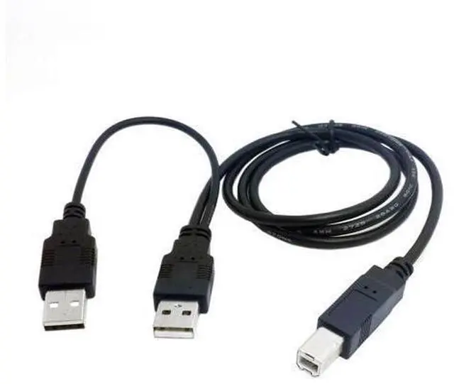 Main image of 80cm Dual USB 2.0 Male to Standard B Male Y Cable for Printer & Scanner & External Hard Disk Drive