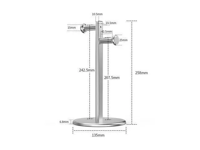 Alt view image 2 of 7 - Aluminum Alloy Headphone Bracket Dual Hanger Headphone Brace Universal Headset Support Game Earphone Stand Rack Headphone Accessories (Black)