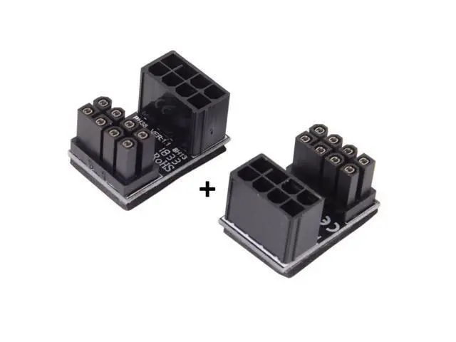 Alt view image 2 of 3 - Chenyang 8pin Male 180 Degree Angled to ATX 8Pin Female Power Adapter for Desktops Graphics Card