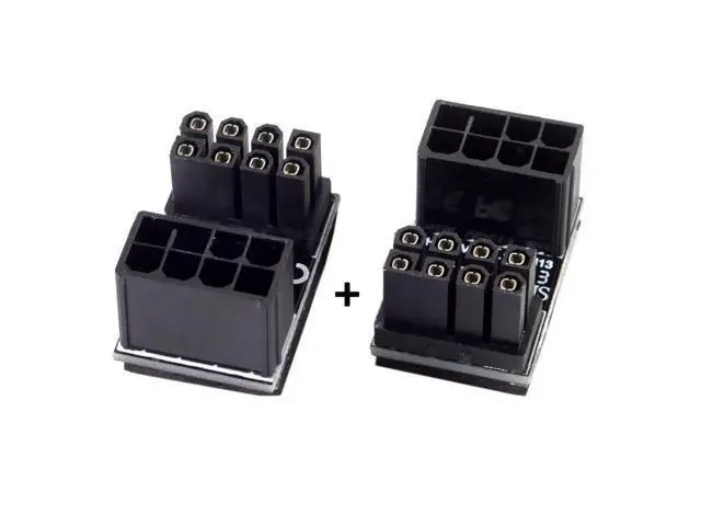 Alt view image 3 of 3 - Chenyang 8pin Male 180 Degree Angled to ATX 8Pin Female Power Adapter for Desktops Graphics Card