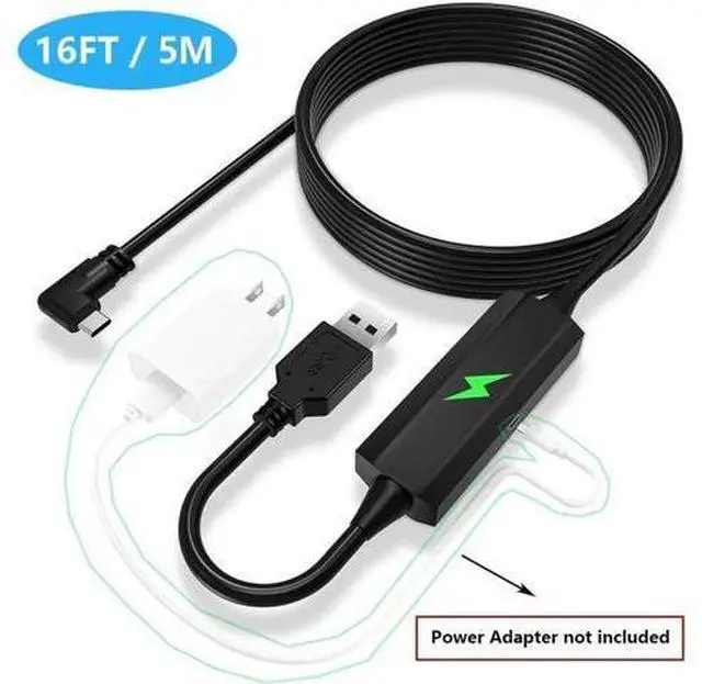 Main image of Link Cable 16FT/5M for Me-ta Quest 3/Quest2/Quest Pro/Pico4 and PC/Steam VR, USB 3.0 Link Cable with 5Gbps Super Speed, with Separate Charging Port, Link Cable for VR Headset and Gaming PC