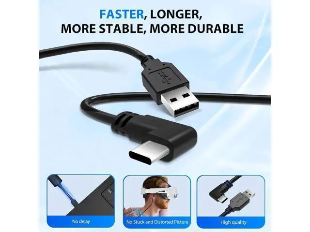 Alt view image 6 of 7 - Link Cable 16FT/5M for Me-ta Quest 3/Quest2/Quest Pro/Pico4 and PC/Steam VR, USB 3.0 Link Cable with 5Gbps Super Speed, with Separate Charging Port, Link Cable for VR Headset and Gaming PC