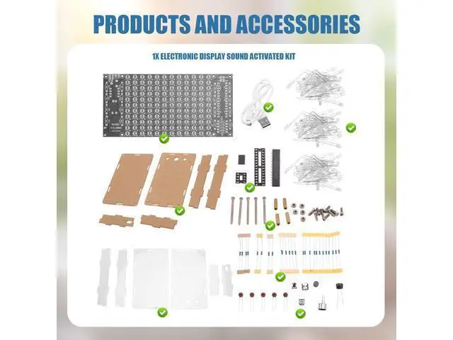 Alt view image 4 of 7 - Mini Electronic Display Sound Activated Home Stereo Speaker DIY Solder Project Kit