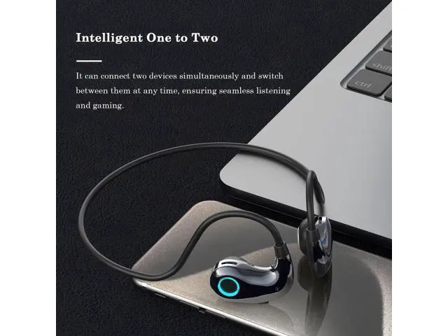 Alt view image 4 of 7 - OWS Wireless Air Conduction Sports Earphone Call Noise Reduction Open Ear Headphone Headset Low Bass Earbud (White)