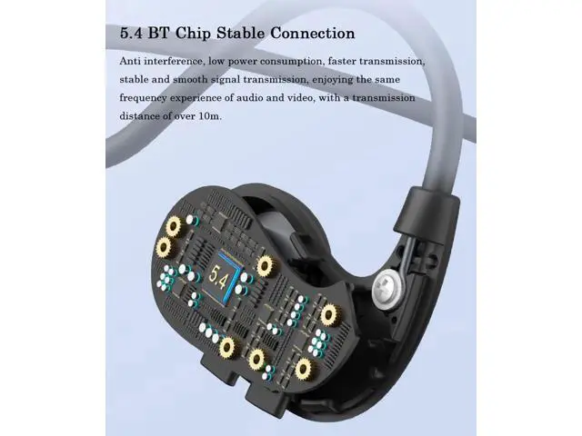 Alt view image 6 of 7 - OWS Wireless Air Conduction Sports Earphone Call Noise Reduction Open Ear Headphone Headset Low Bass Earbud (White)