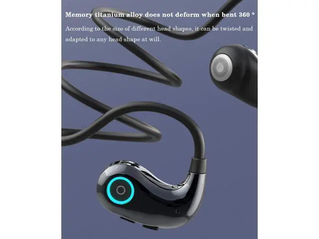 Alt view image 7 of 7 - OWS Wireless Air Conduction Sports Earphone Call Noise Reduction Open Ear Headphone Headset Low Bass Earbud (Black)