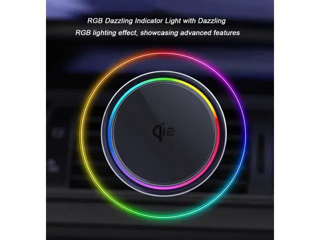 Alt view image 3 of 7 - RGB 15W Magnetic Car Vent Wireless Charger Holder Semiconductor Cooling Fast Charging Mount Fit iPhone 15/iPhone 14/13/12 Series and Magnetic Case