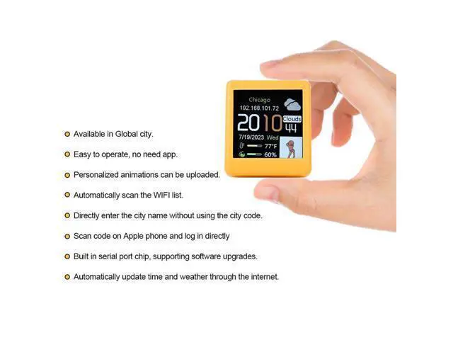 Alt view image 6 of 7 - Smart WiFi Weather Station Clock DIY Cute GIF Animations Desktop Decoration Electronic Album Function MINI Clock B Easy Install