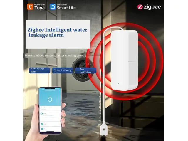Alt view image 5 of 7 - Tuya ZigBee Water Level Sensor Leakage Alarm Flood Leak Detector Smart Home Water Alert Overflow Alarm Security System
