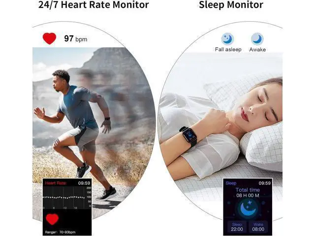 Alt view image 3 of 7 - Smart Watch, 1.69" HD Touch Screen Fitness Watch for Men Women, 25 Sports Modes Fitness Tracker with Heart Rate Sleep Monitor, Pedometer Activity Trackers, IP68 Waterproof Smartwatch for Android IOS