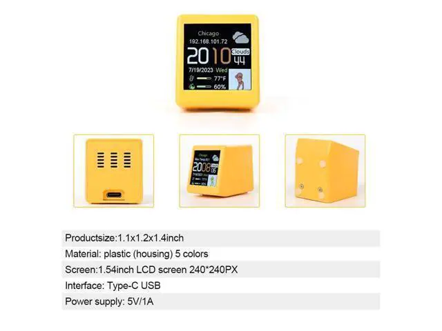 Alt view image 3 of 7 - Smart WiFi Weather Station Clock DIY Cute GIF Animations Desktop Decoration Electronic Album Function MINI Clock B Easy Install