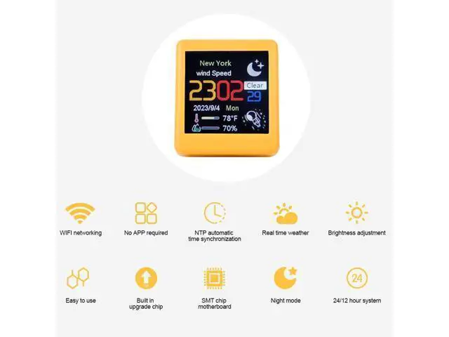 Alt view image 4 of 7 - Smart WiFi Weather Station Clock DIY Cute GIF Animations Desktop Decoration Electronic Album Function MINI Clock B Easy Install