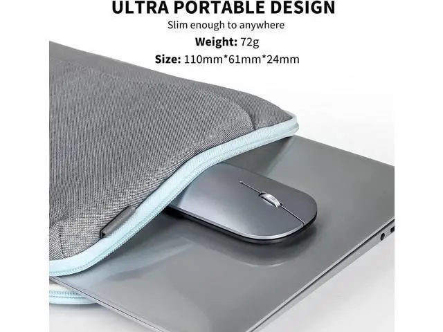 Alt view image 5 of 7 - Bluetooth Mouse, Slim Silent Rechargeable Wireless Mouse Bluetooth 5.0/3.0 2.4G Portable Optical Cordless Mice with USB Receiver 4 Adjustable DPI for MacBook iPad Windows Computer Laptop PC
