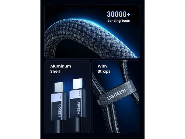 Alt view image 5 of 7 - UGREEN USB C to USB C Cable, 240W USB C Cable Fast Charging, USB C Charger Cable Type C Cord Compatible with MacBook Pro/Air, iPhone 17/17 Pro/17 Pro Max/16, Galaxy S25/S24, iPad Pro/Air/Mini 6, 6.6FT
