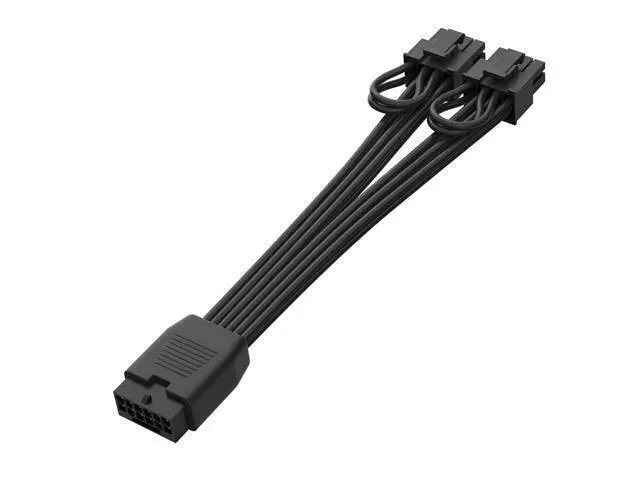 Alt view image 6 of 7 - Vszerda 12VHPWR Cable Extension, 16 Pin(12+4) Female to Dual PCIe 8 Pin(6+2) Male GPU, PSU Conversion Cable for Power Supply 6.8 in(17cm)