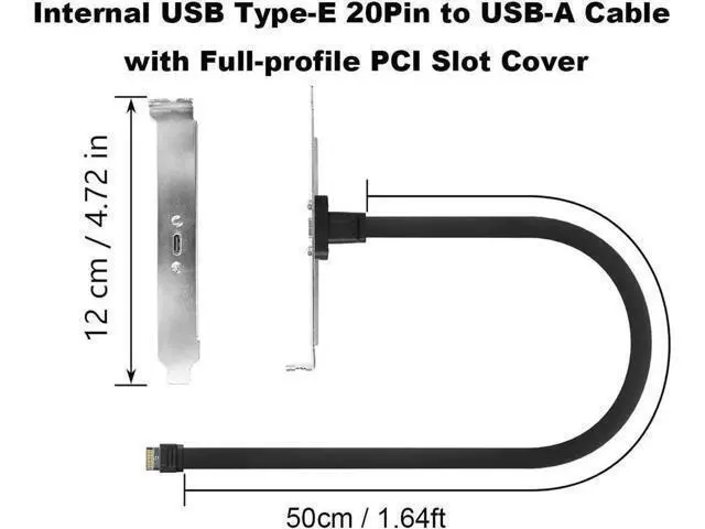 Alt view image 7 of 7 - Vszerda 20Gbps USB 3.2 Gen 2x2 USB-C Adapter Flat Cable, Internal USB 3.2 20-Pin Type-E