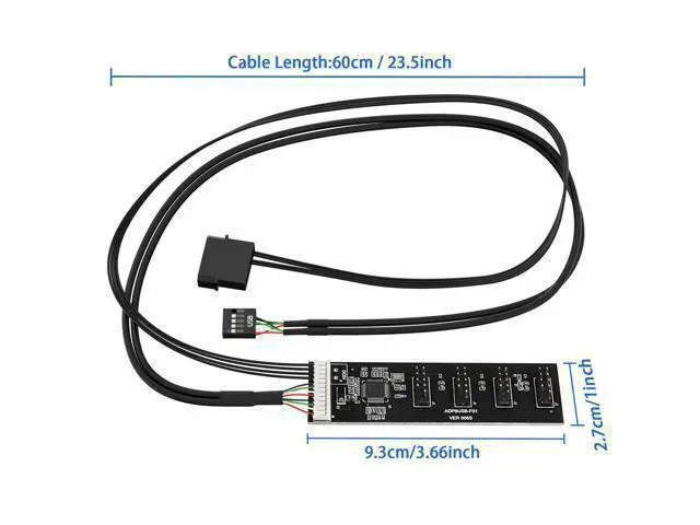 Alt view image 3 of 7 - Vszerda 9 Pin USB 2.0 to 4X 9 Pin Extension Splitter, USB 2.0 Header Splitter, Internal USB Hub USB 2.0 Splitter