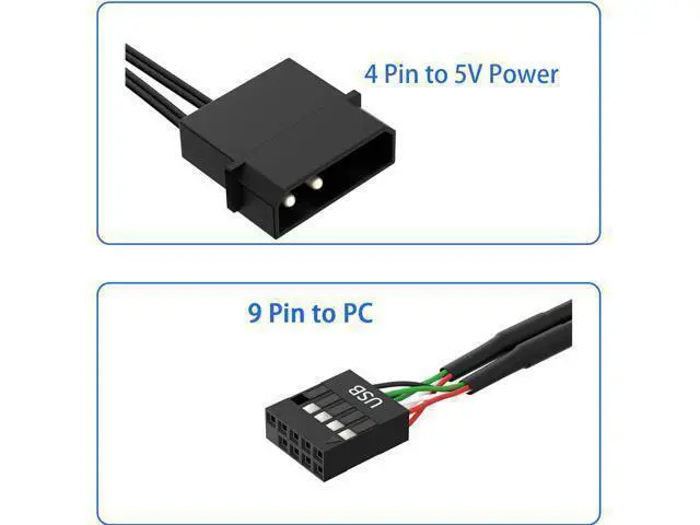 Alt view image 5 of 7 - Vszerda 9 Pin USB 2.0 to 4X 9 Pin Extension Splitter, USB 2.0 Header Splitter, Internal USB Hub USB 2.0 Splitter