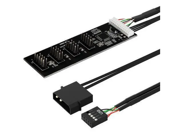 Alt view image 7 of 7 - Vszerda 9 Pin USB 2.0 to 4X 9 Pin Extension Splitter, USB 2.0 Header Splitter, Internal USB Hub USB 2.0 Splitter