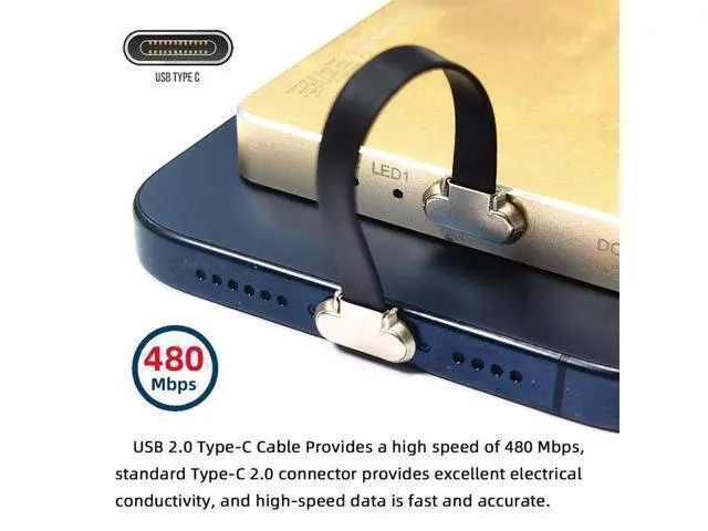 Alt view image 7 of 7 - Vszerda Angled USB-C Type C to USB-C Short Ultra Slim Flat USB2.0 Data Cable Power 2pcs/lot 65W Fast Charge for Laptop Tablet Phone 75mm
