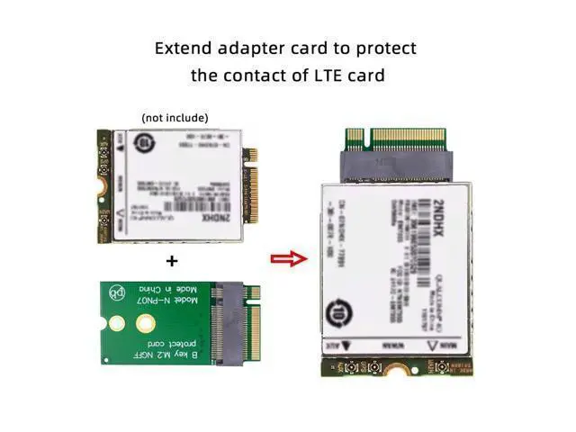 Alt view image 7 of 7 - Vszerda B-Key 22x30mm to 22x42mm Male to Female Extension Adapter for 2230 SSD Wireless Card