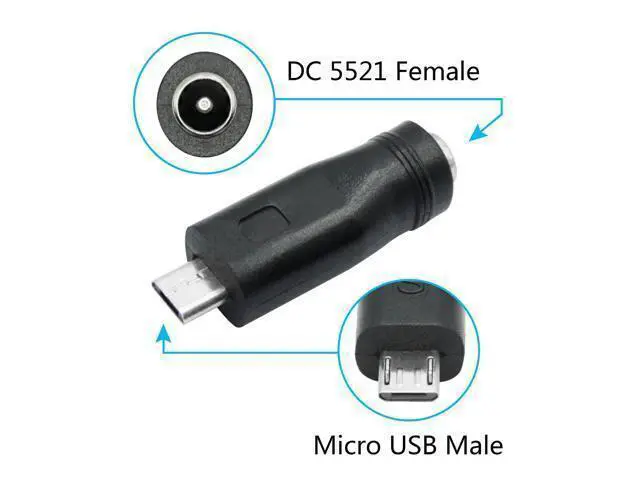 Alt view image 2 of 7 - Vszerda DC 5.5mm x 2.1mm to Micro USB Adapter, 5V DC 5521 Female to Micro USB Male Plug Convert Connector Power (4Pcs)