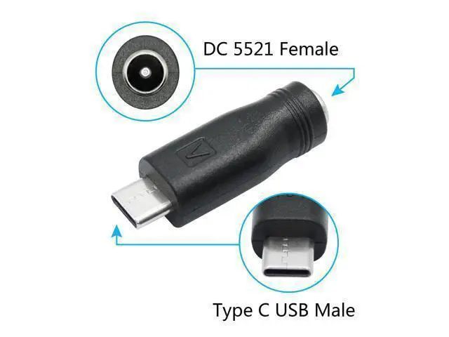 Alt view image 2 of 7 - Vszerda DC 5.5mm x 2.1mm to USB C Adapter, 5V DC 5521 Female to USB Type C Male Plug Convert Connector Power (4Pcs)