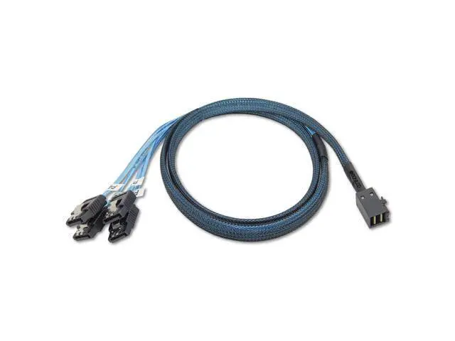 Alt view image 3 of 7 - Vszerda Internal HD Mini SAS Cable SFF-8643 to 4 SATA Digital Black Cord (1 Cable, 1 M / 3.2 Feet)