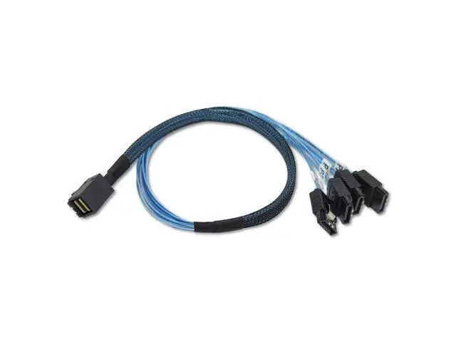 Alt view image 7 of 7 - Vszerda Internal HD Mini SAS Cable SFF-8643 to 4 SATA Digital Black Cord (1 Cable, 1 M / 3.2 Feet)