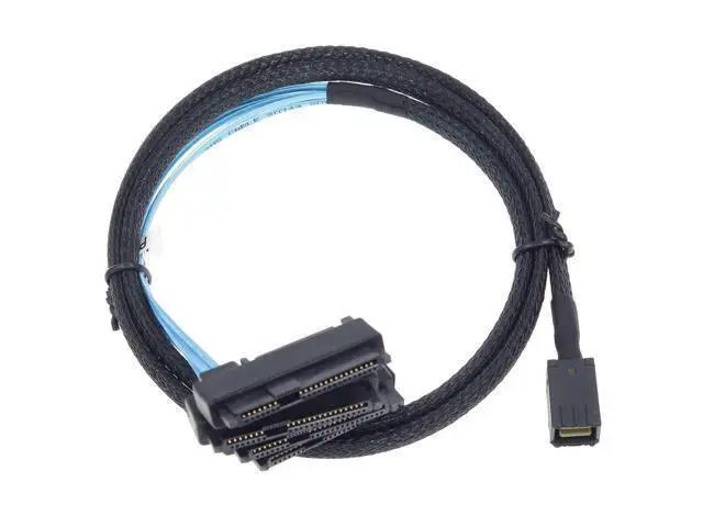 Alt view image 4 of 7 - Vszerda Mini SAS to SAS Cable Breakout Internal Fan-Out HD SFF-8643 to SFF-8482 29Pin with Sata Power for Raid Controller to HDD 1M Length