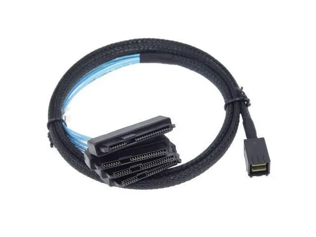 Alt view image 5 of 7 - Vszerda Mini SAS to SAS Cable Breakout Internal Fan-Out HD SFF-8643 to SFF-8482 29Pin with Sata Power for Raid Controller to HDD 1M Length