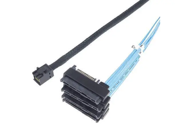 Alt view image 6 of 7 - Vszerda Mini SAS to SAS Cable Breakout Internal Fan-Out HD SFF-8643 to SFF-8482 29Pin with Sata Power for Raid Controller to HDD 1M Length