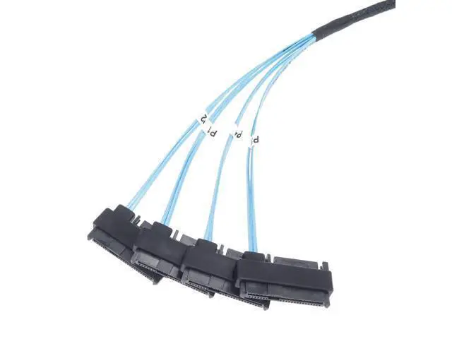 Alt view image 7 of 7 - Vszerda Mini SAS to SAS Cable Breakout Internal Fan-Out HD SFF-8643 to SFF-8482 29Pin with Sata Power for Raid Controller to HDD 1M Length