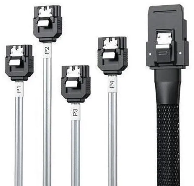 Main image of Vszerda MiniSAS SFF-8087 Fan-Out Cable Breakout to 4xSATA, 6Gbps High-Speed Cable for RAID Controllers, Servers & Storage Enclosures, 1-m(3.3ft)